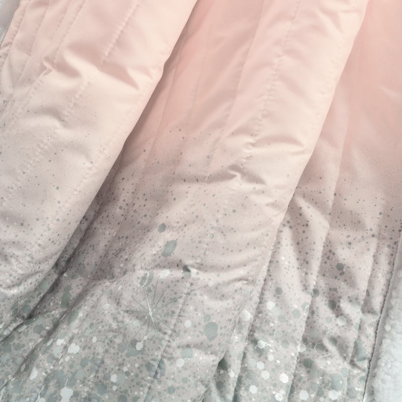 Lush Decor Glitter Ombre Metallic Print Sherpa Throw Blanket