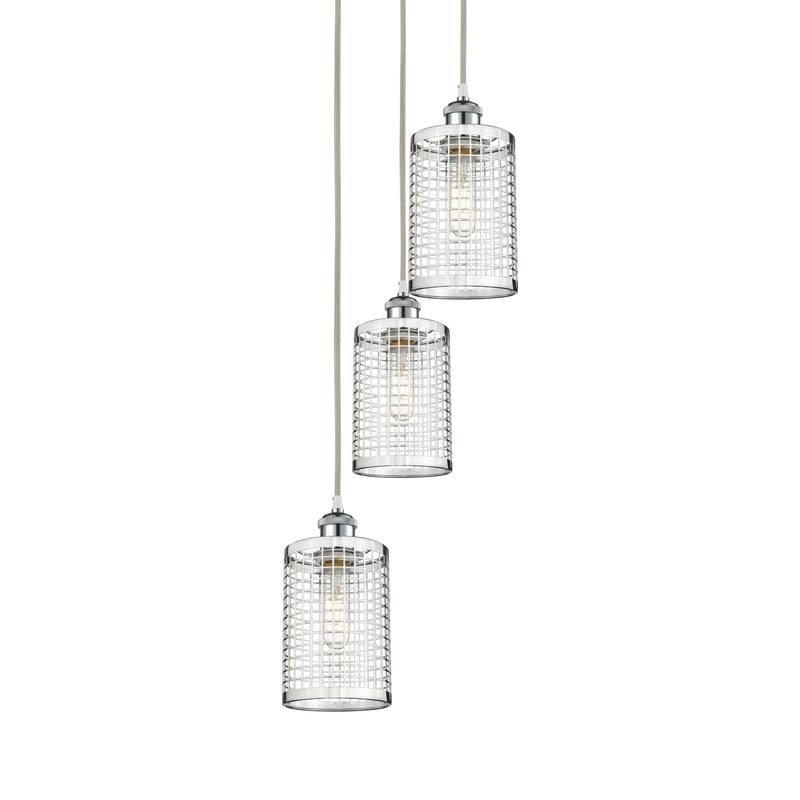 Innovations Lighting 113B-3P-30-19 Nestbrook Pendant Nestbrook 3 Light - White / Polished Chrome