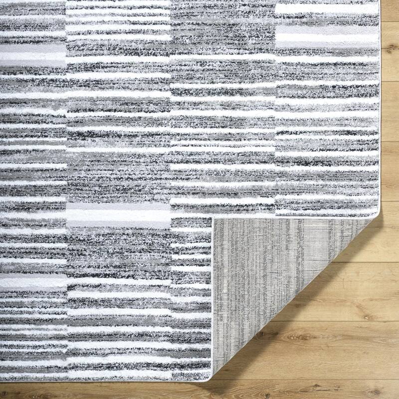 Livabliss Andorra Plus Modern & Contemporary Stripe Area Rug