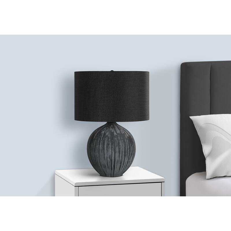 Lighting, 23"h, Table Lamp, Black Ceramic, Black Shade, Contemporary