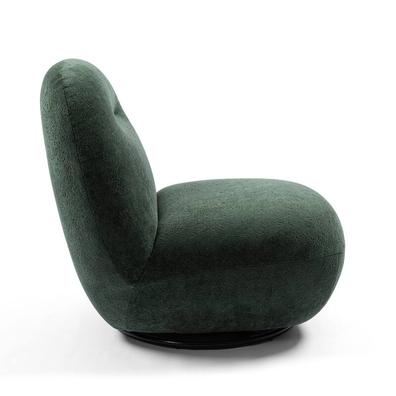Ice Flower Velvet Swivel Accent Chair with Solid Wood Frame, High-Density Foam Cushion, and Minimalist Design