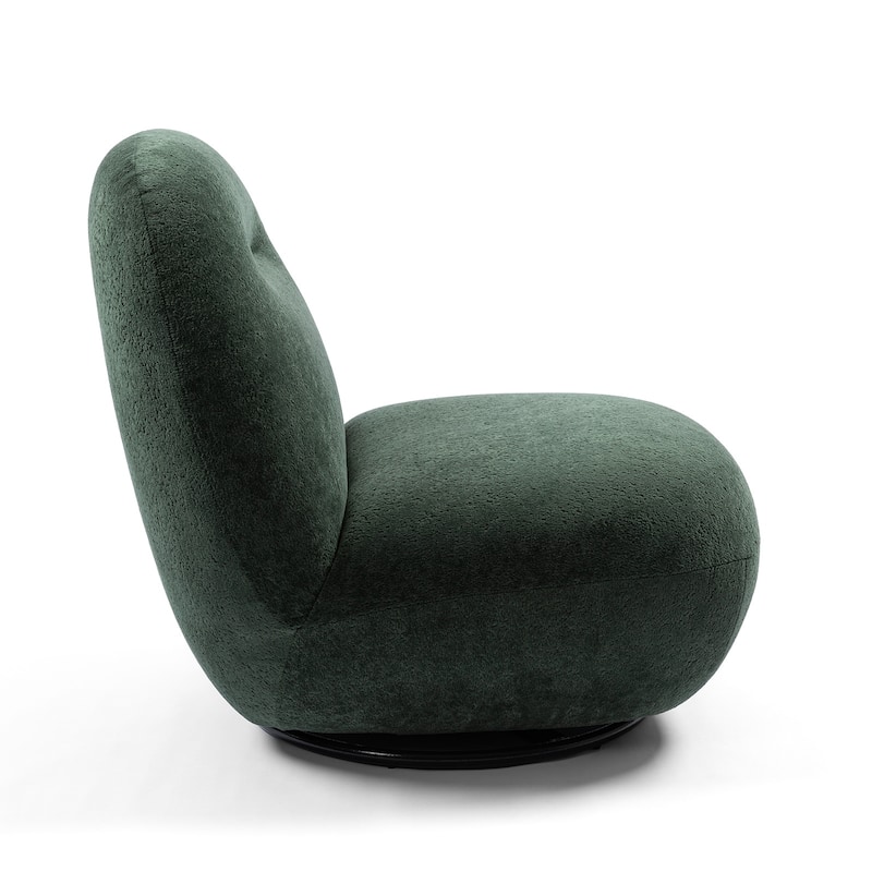 Velvet Swivel Accent Chair with Wood Frame