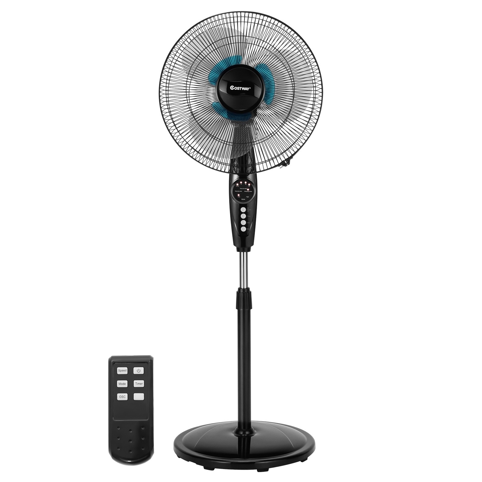 pop gift Underinddel 16 Inches Adjustable Height Fan with Quiet Oscillating Stand for Home and  Office - 18" x 16" x 53" (L x W x H) - - 34049816