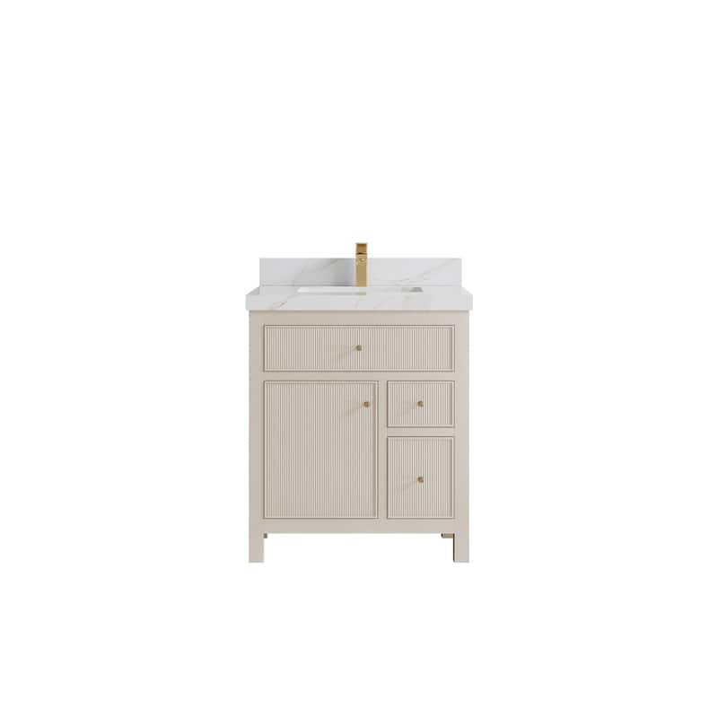 Willow Collections 30 in W x 22 in D Sonoma Free Standing Reeded Single Sink Bathroom Vanity with Countertop