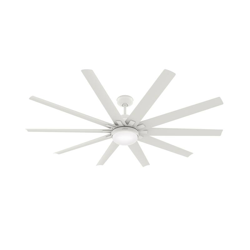 Hunter 72" Overton Outdoor Ceiling Fan w/Light Kit, Wall Control - Windmill - Transitional, Modern - DAMP RATED, ENERGY STAR!