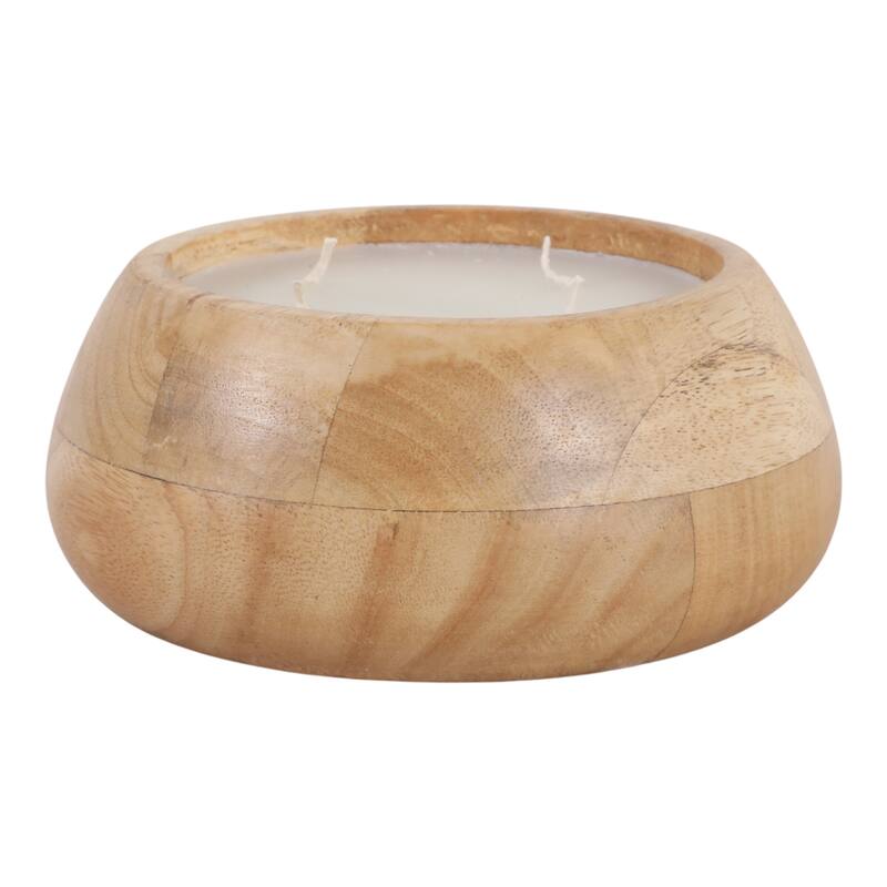 Decorative Vanilla Scented Mango Wood Bowl Candle