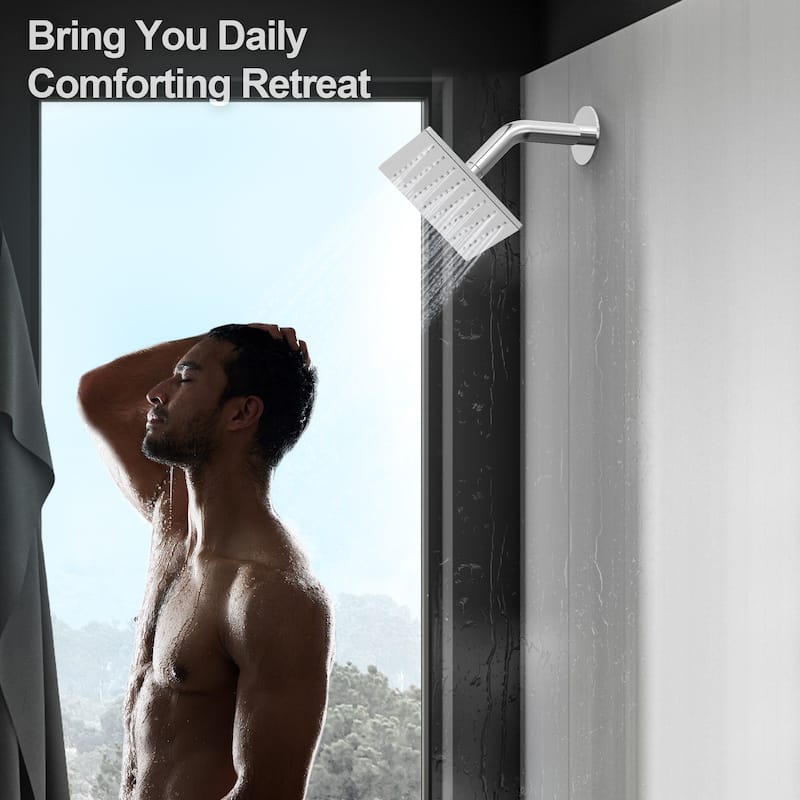 GRANDJOY Shower Faucet Set 10 and 6 inch Wall Mount Rainfall Dual Shower Heads with Handheld Shower Spray Combo High Pressure