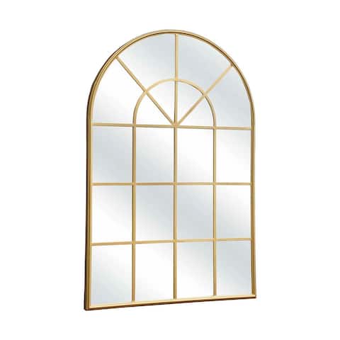 Large Arched Metal Framed Wall Mirror, Gold