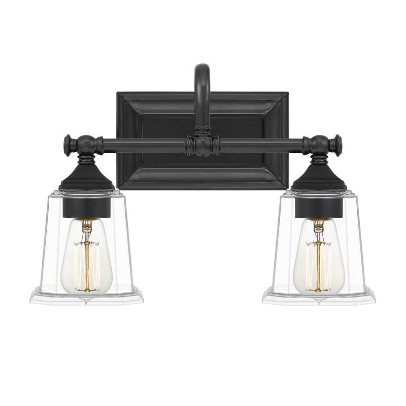 Nicholas 2-Light Bathroom Vanity Light in Earth Black