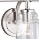 preview thumbnail 9 of 9, Toledo 3-Light 22 inch Wide Satin Nickel Bathroom Vanity Lighting Fixture, Clear Glass Shade, Dimmable LED Compatible Wall Mount