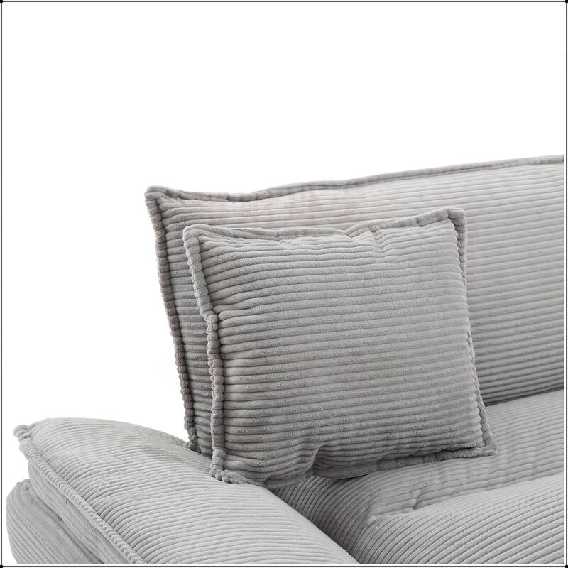 Corduroy Sofa Sleeper with Pillows