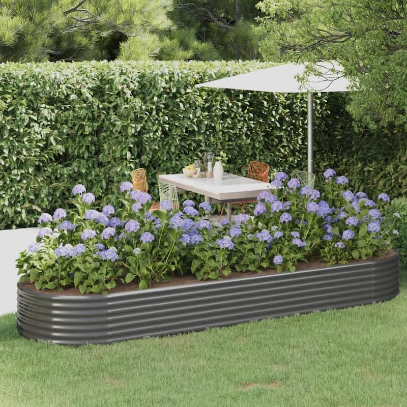 vidaXL Garden Raised Bed Patio Outdoor Raised Planter Box Powder-coated Steel - 126.8" x 39.4" x 14.2"