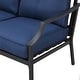 preview thumbnail 7 of 23, Patio Festival 2-Piece Outdoor Metal Sofa with Coffee Table Set