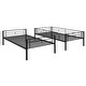 preview thumbnail 18 of 16, Black Twin over Twin Metal Bunk Bed with Fence & Ladder