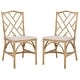 preview thumbnail 4 of 12, SAFAVIEH Chadale Rattan Dining Chair Set of 2, Fully Assembled - 23" W x 18" D x 38" H