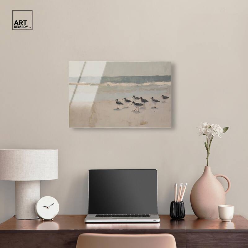 Seagulls at the Beach II Acrylic by Art Remedy, Ready to Hang