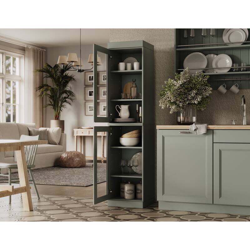 100% Solid Wood 16.5" Kitchen Pantry Cabinet with Doors by Palace Imports