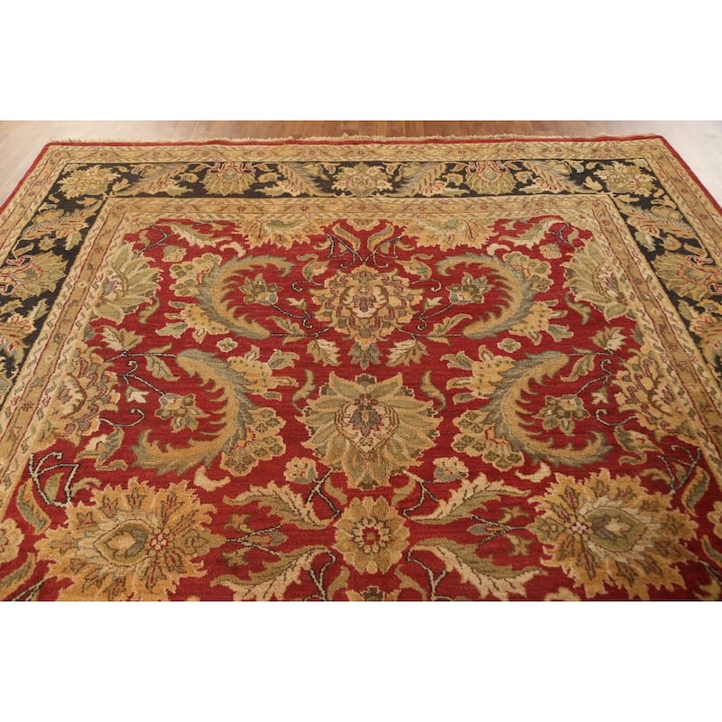 All-Over Floral Agra Oriental Area Rug Hand-Knotted Wool Carpet - 9'0" x 11'9"