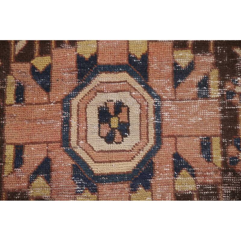 Distressed Bakhtiari Persian Antique Area Rug Hand-Knotted Wool Carpet - 6'8"x 10'0"