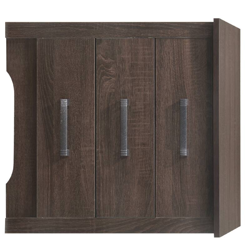 3-Drawer Wooden Nightstand - 23" - Dark Brown