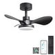 preview thumbnail 4 of 7, 24-inch Black Low Profile 3-Blade Smart Ceiling Fan with LED Light