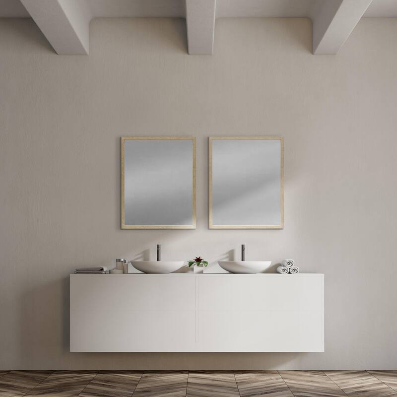 Bristol Tan 24x30" Faux Wood Frame Bathroom Vanity Mirror - 25.5L x 1.8W x 31.5H
