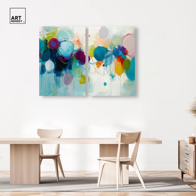 Expressive Flow I Canvas Set of 2 by Art Remedy, Gallery Wrapped