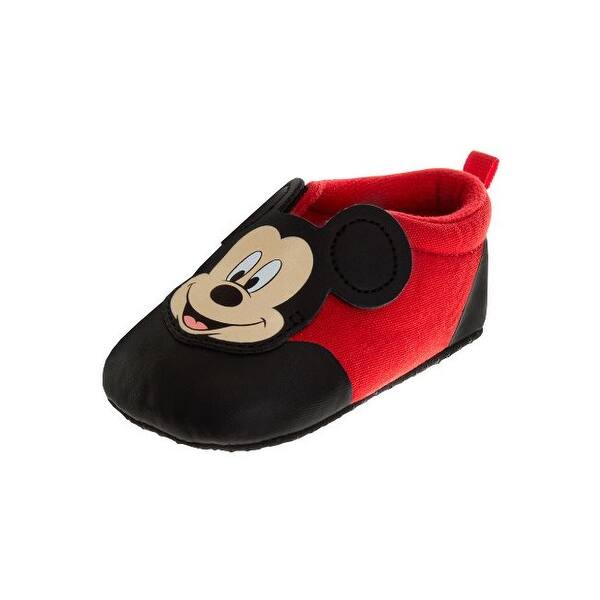 slide 2 of 5, Disney Mickey Mouse Baby Boys' Bootie Shoe. (Infant) Red/Black - 2