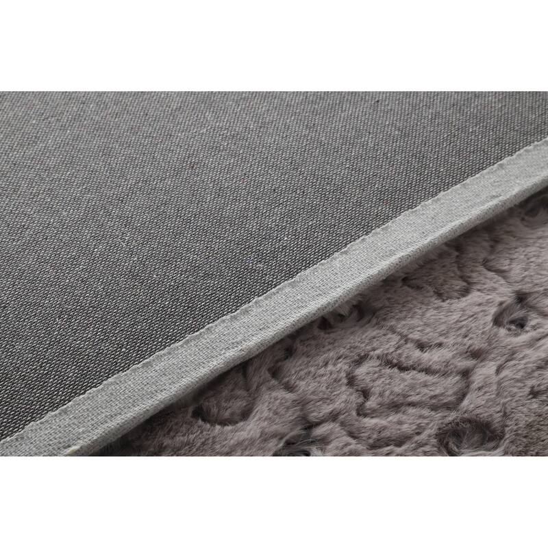 Amore Shag Collection Gray Textured Area Rug, 5' x 8' - 5' X 7'