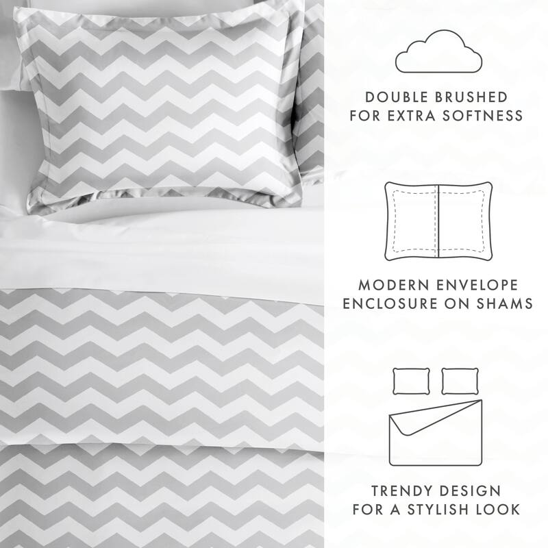 Simply Soft Oversized Arrow Pattern 3 Piece Duvet Cover Set