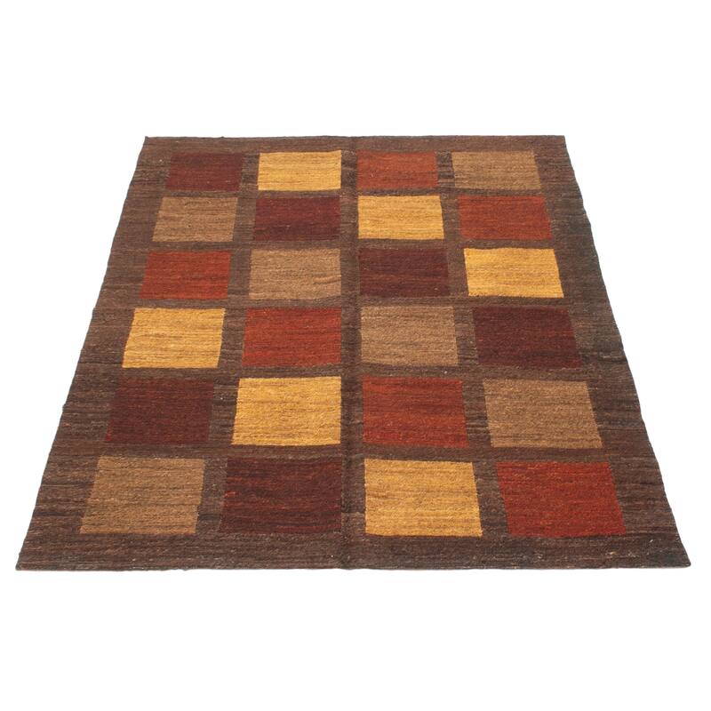 ECARPETGALLERY Flat-Weave Natural Taupe Wool Tapestry Kilim - 5'0 x 6'4