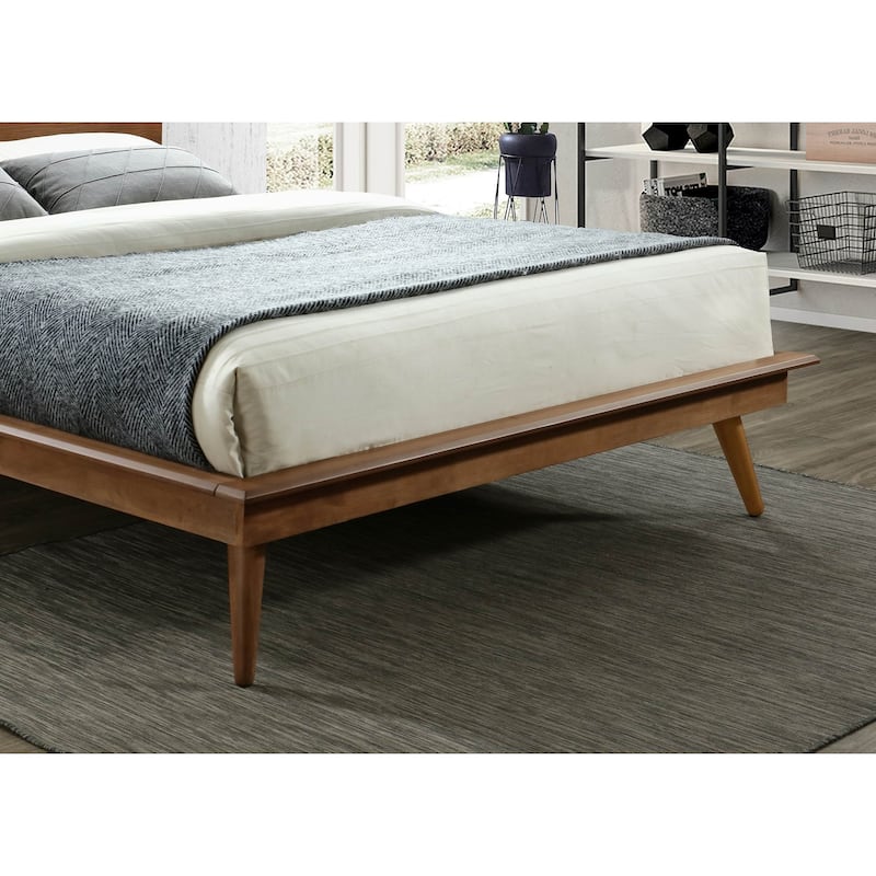 Modern Sleek Design 1pc Queen Platform Bed Durable Brown Wooden Bedroom Furniture