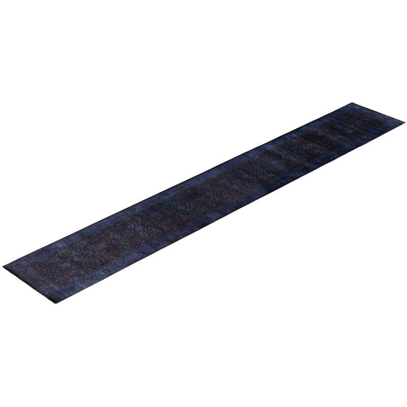 Overdyed One-of-a-Kind Hand-Knotted Runner Rug - Purple - 2' 7" x 16' 6"