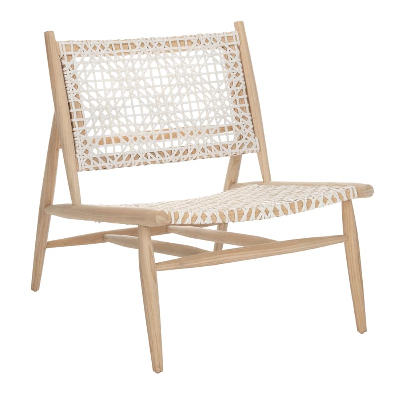 SAFAVIEH Bandelier Open Leather Weave Squared Accent Chair. - 26" W x 32" D x 31" H