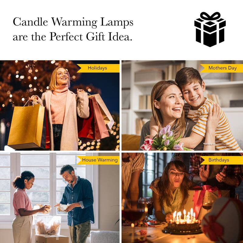 Alcott Candlewarmer Lamp with Timer - Dimmable Wax Melt Heater, 3 Lighting Modes & Auto Shutoff - Swirled Glass