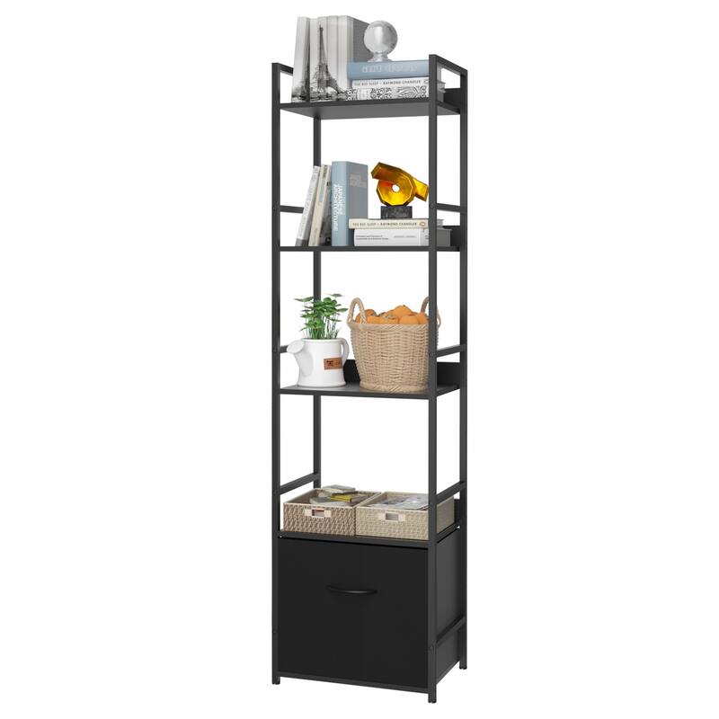 5-Tier Bookshelves with Drawer