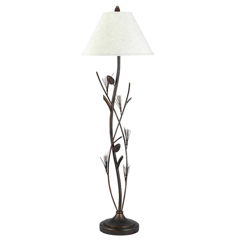 HomeRoots 60" Rust Metal Floor Lamp With Brown Fabric Empire Shade - 18