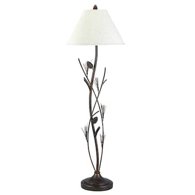 HomeRoots 60" Rust Metal Floor Lamp With Brown Fabric Empire Shade - 18