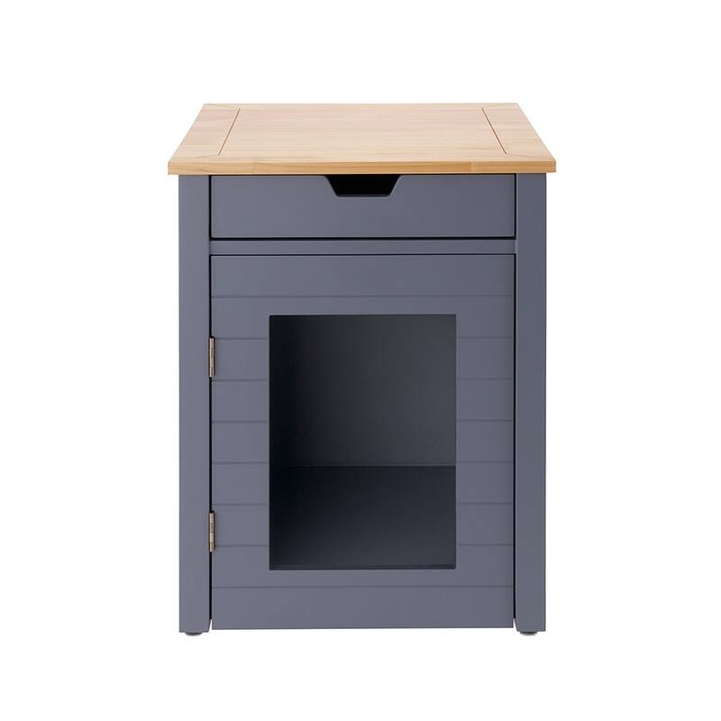 TRINITY 20" Dark Gray Litter Box Enclosure End Table w/ Drawer