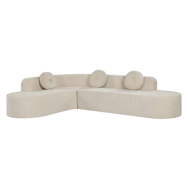 Christopher Knight Home - Mirod 122'' Extra Large Sectional Sofa with Elegant Curved Design and Plush Round Cushions