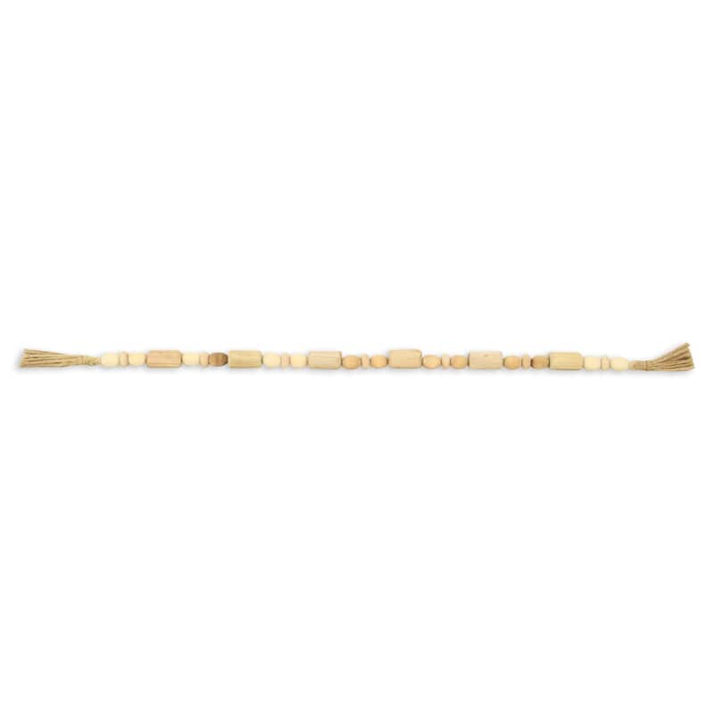Wistan Hanging 4 Wood Bead Design Tassel Decor