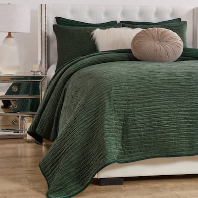 Greenland Home Fashions Velvet Crush Textured Plush Coverlet Set