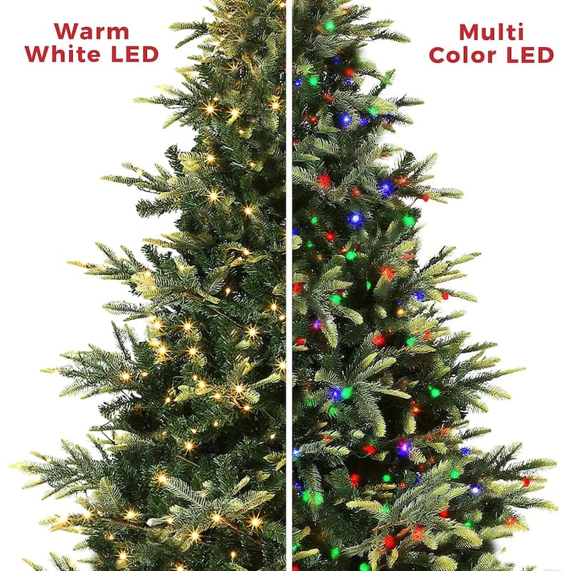 7.5 Ft Pre-Lit Slim Aspen Fir Artificial Christmas Tree