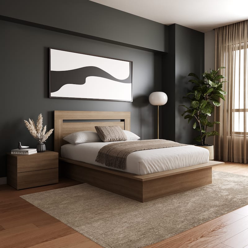 Malibu 3-Piece Bedroom Set with Bed, Headboard, and Nightstand