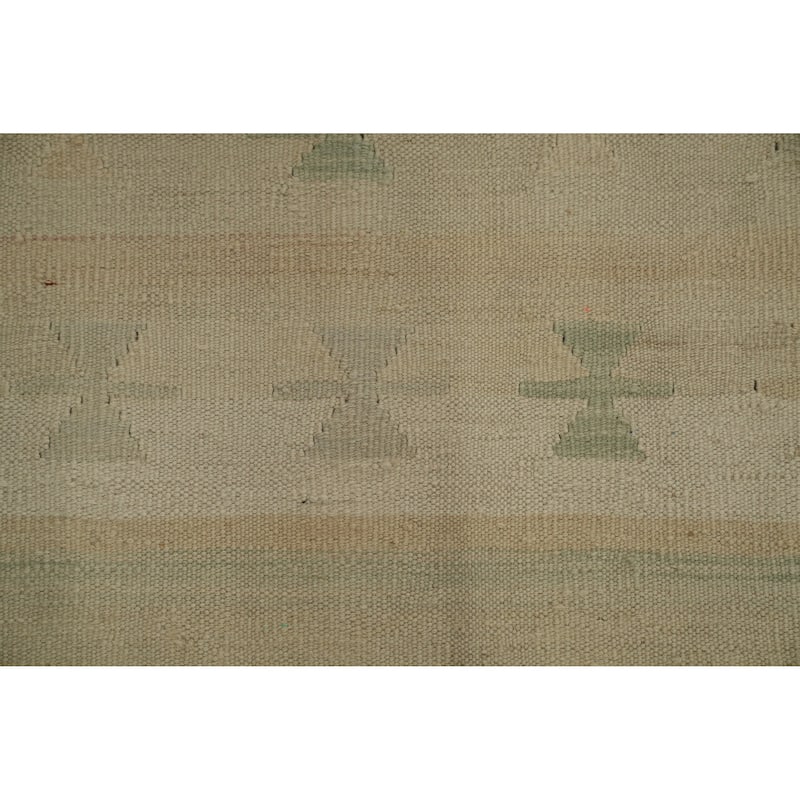Hand Woven Oriental 100% Wool Carpet Southwestern Tribal Beige & Ivories Kilim Area Rug - 6' 0'' X 4' 0''