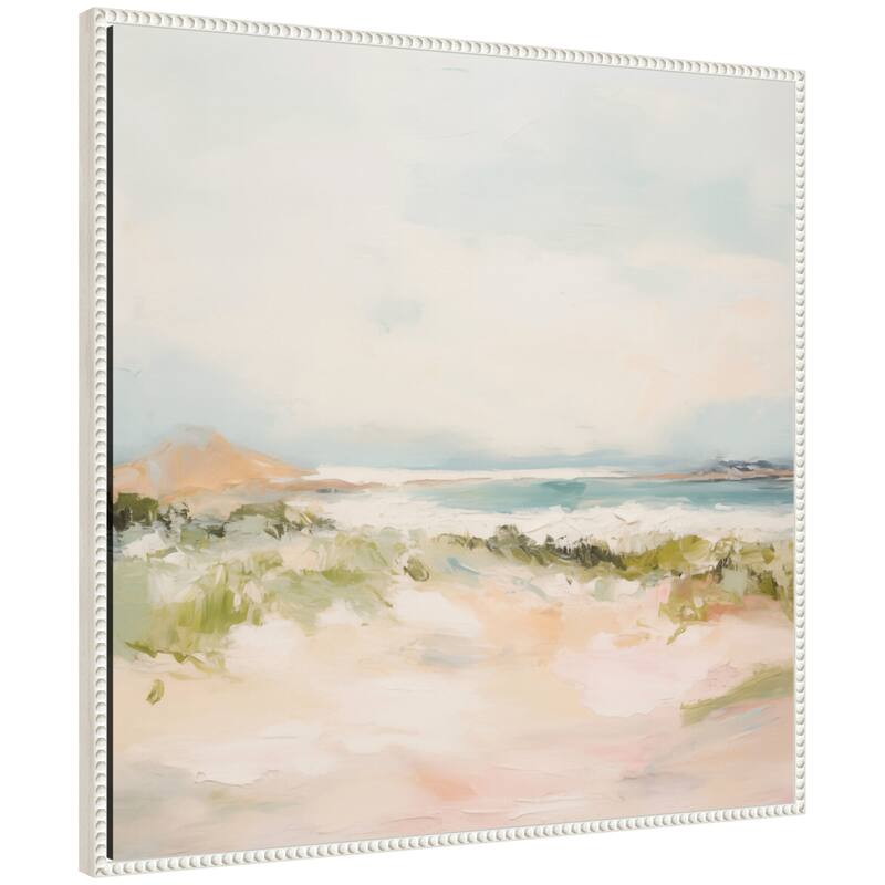 Kate and Laurel Tranquil Landscape III Square by Amy Lighthall Framed Canvas Wall Art Print - 30 x 30 - White