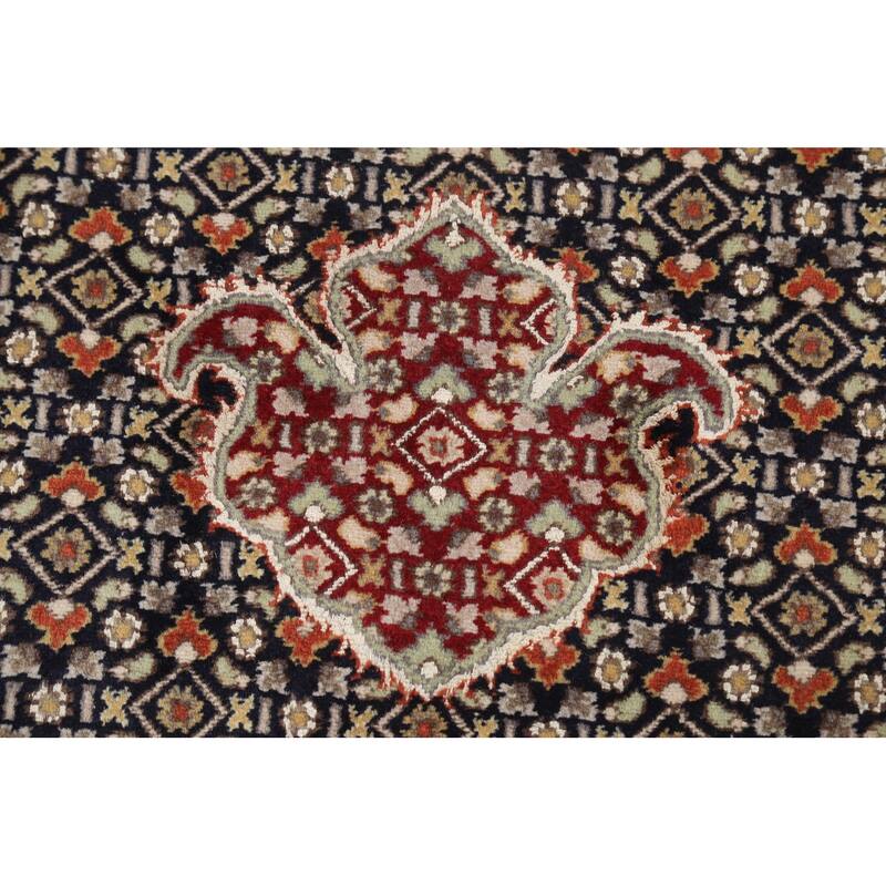 Wool/ Silk Tabriz Mahi Persian Vegetable Dye Area Rug Hand-knotted - 8'1" x 10'5"