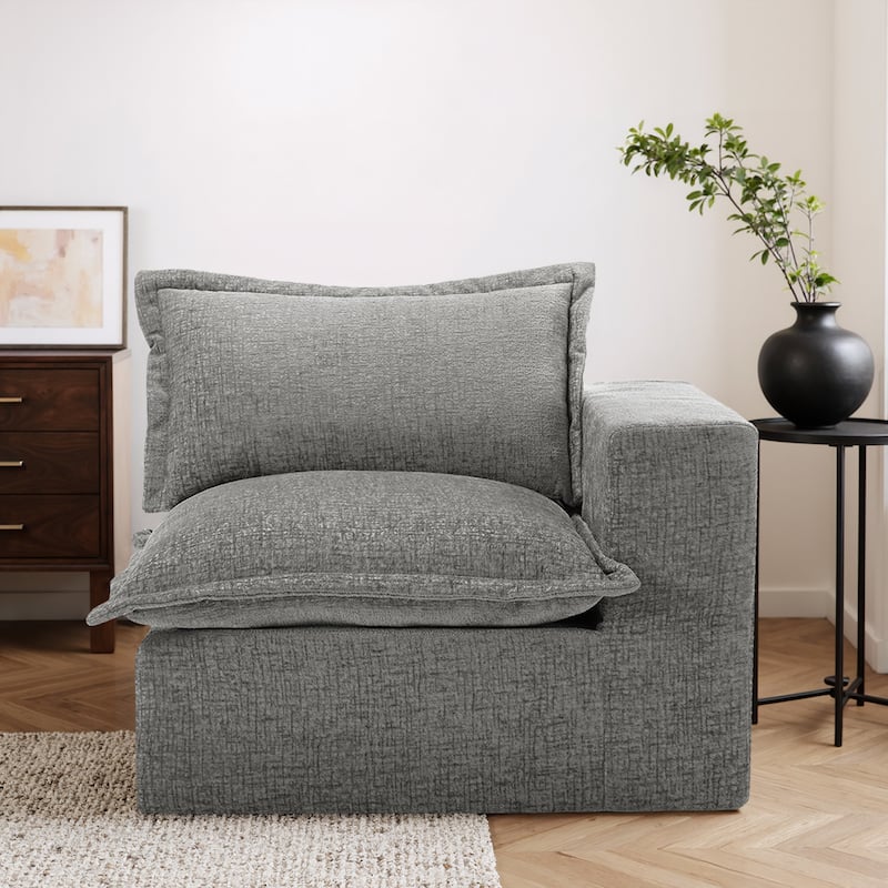 42"W Chenille Upholstered No Assembly Corner Chair