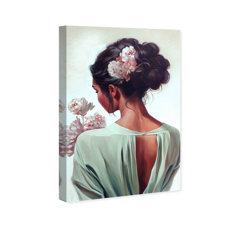 Wynwood Studio Fashion and Glam Genevieve Green and Mint Green Traditional Wall Art Canvas Print