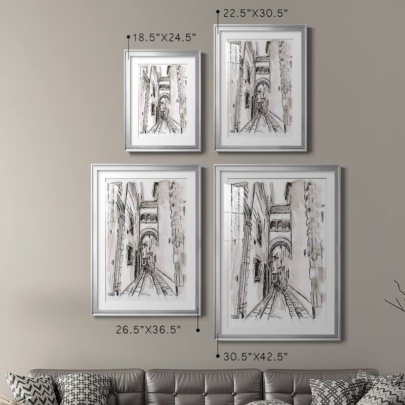 Europe Street Sketches II Premium Framed Print - Ready to Hang